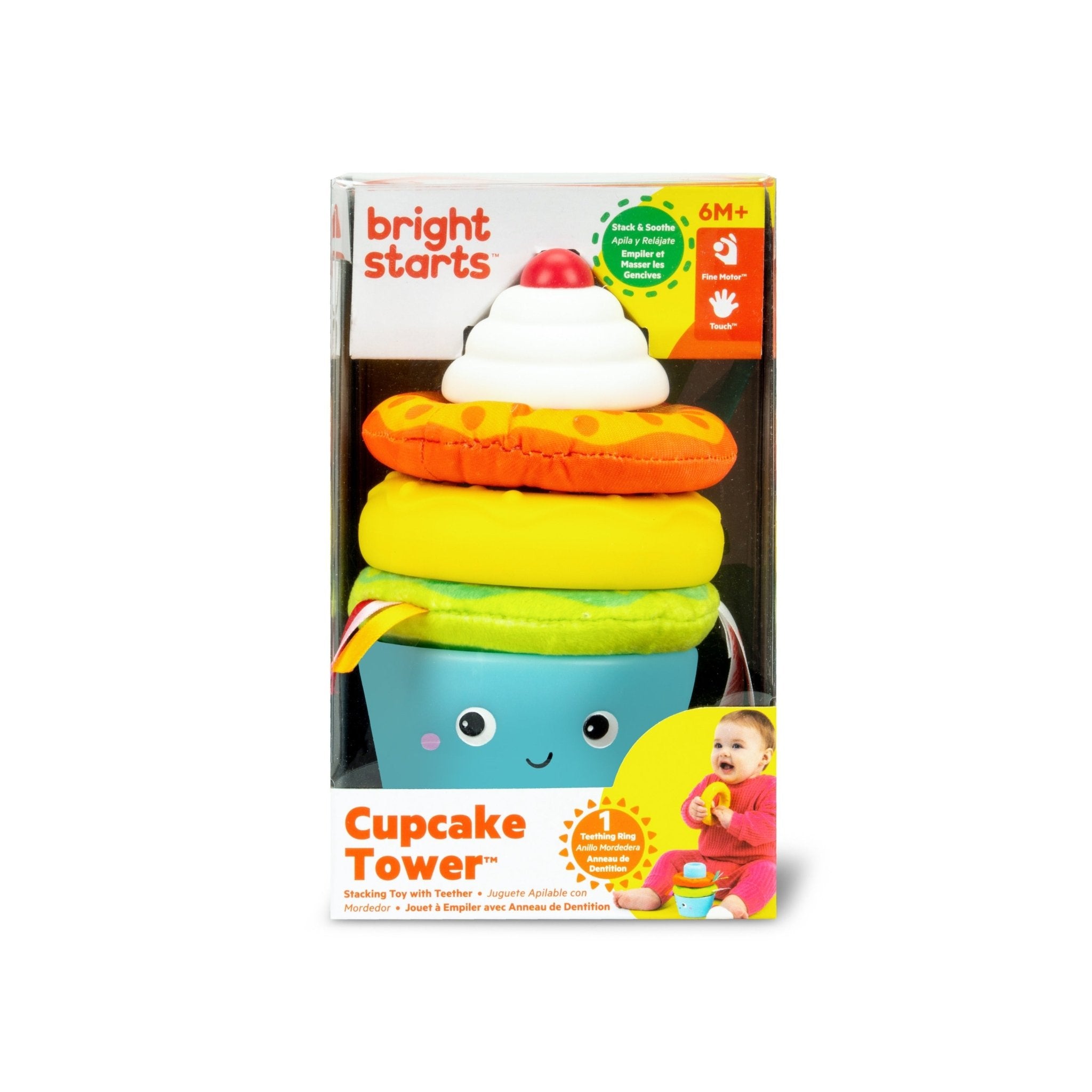 Bright Starts™ Cupcake Tower™ Stacking Toy with Teether - Premium for Kids in Qatar | Toysaro.com